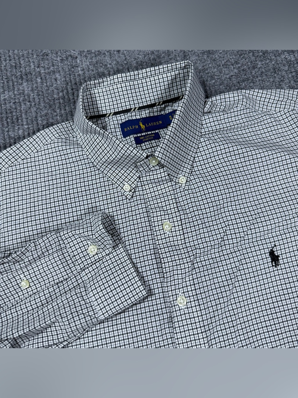 Ralph Lauren Shirt Mens XL Long Sleeve Button Down Cotton Stretch Check Plaid